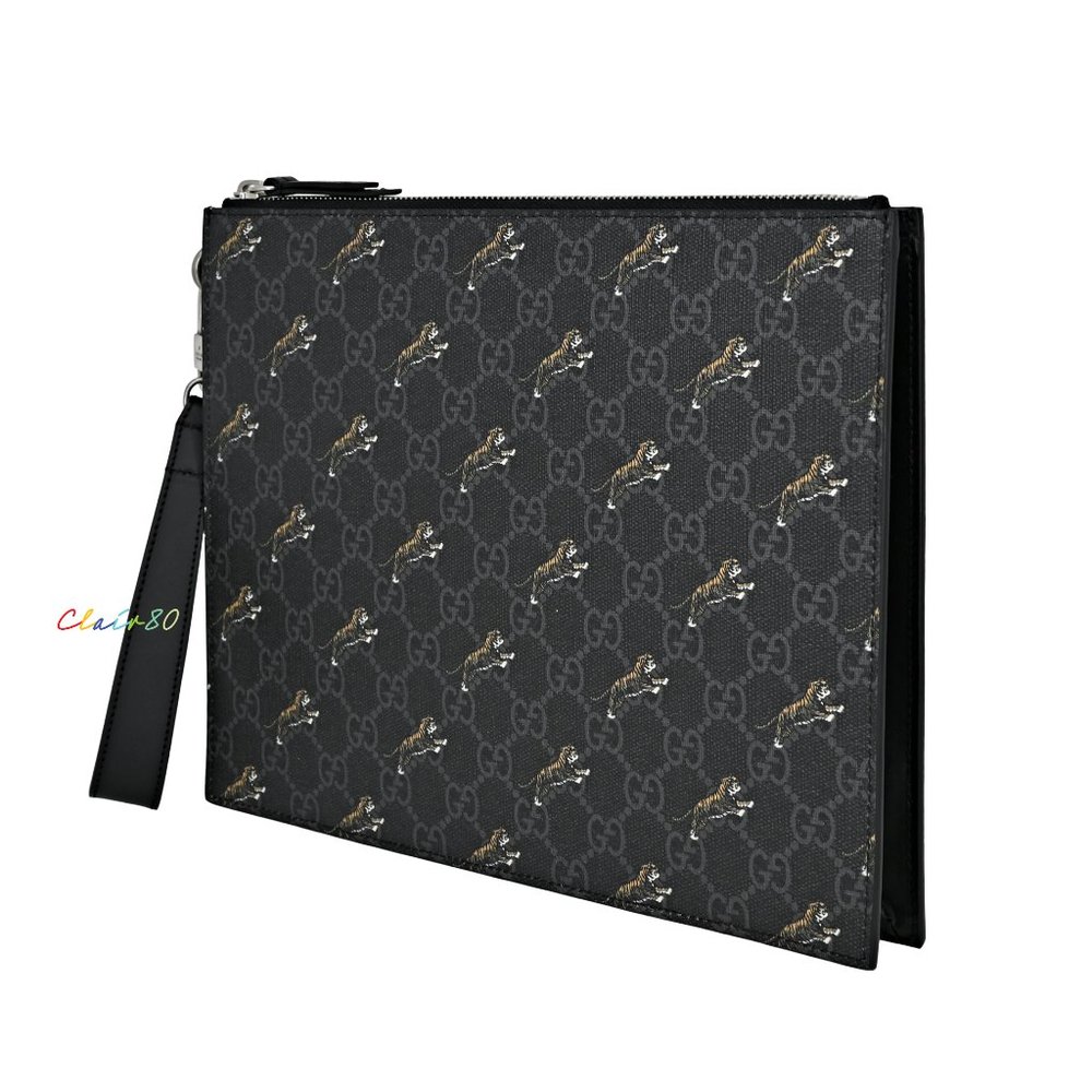 Gucci 575136 GG Supreme Tiger Print Clutch/ Pouch